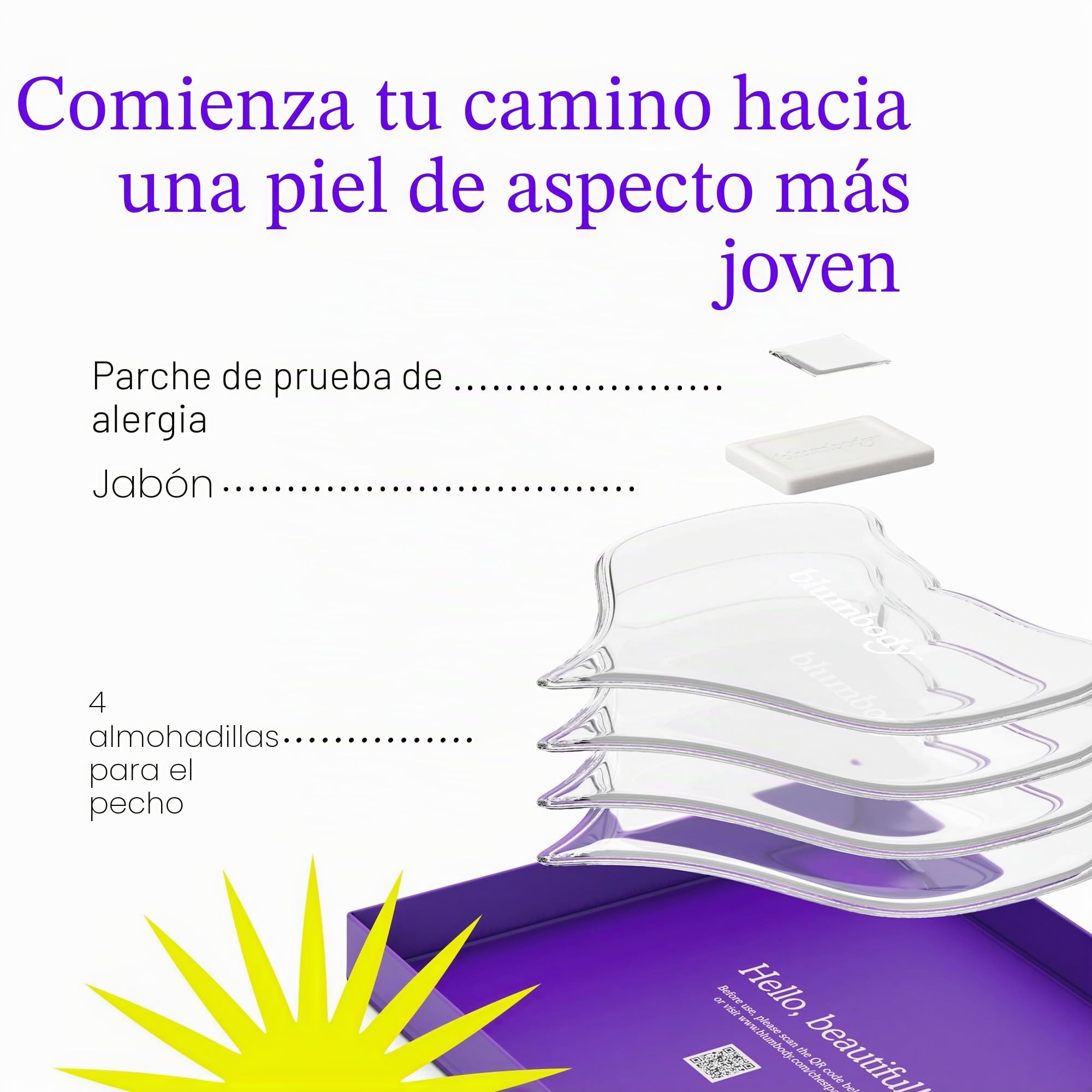 Almohadilla Antiarrugas para Escote - Silicona Reutilizable para Arrugas del Pecho - Prevenir y Eliminar Arrugas de Piel - Reafirmante, Tonificante, Más Natural Alternativa al Botox (Para 2 mes)