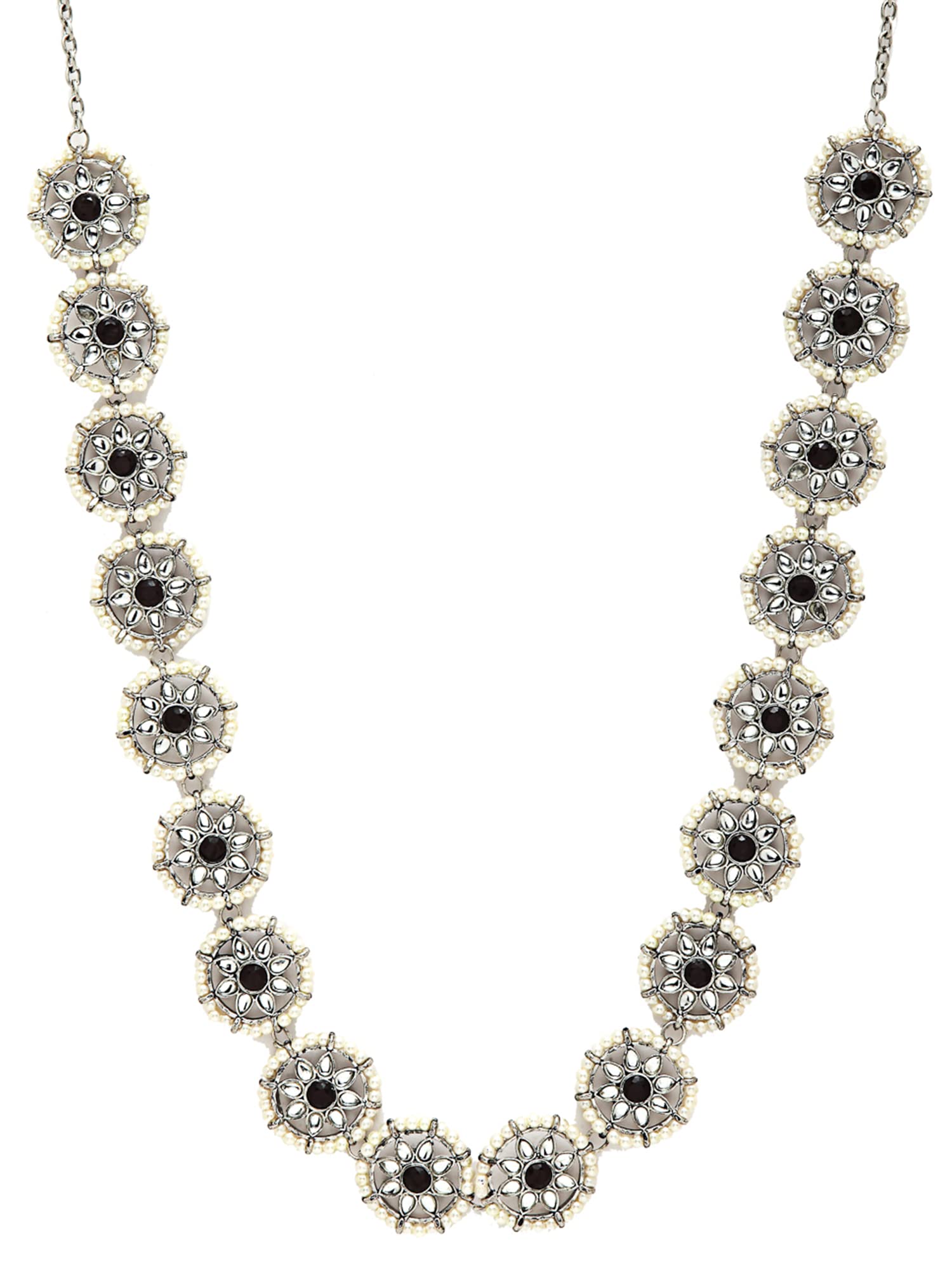 Karatcart Oxidised Sliver-Toned Kundan Studded Kamarbandh for Women (B09KS5N6M9) Amazon Price History, Amazon Price Tracker