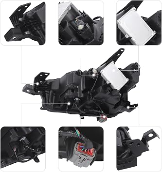 LED Headlight Assembly for 2020-2025 Mazda CX-30 AFS Models, Black Housing Clear Lens Full LED Headlamp with DRL, Direct Replacement OEM DGJ1-51-030B, DGJ1-51-040B (Passenger Side)