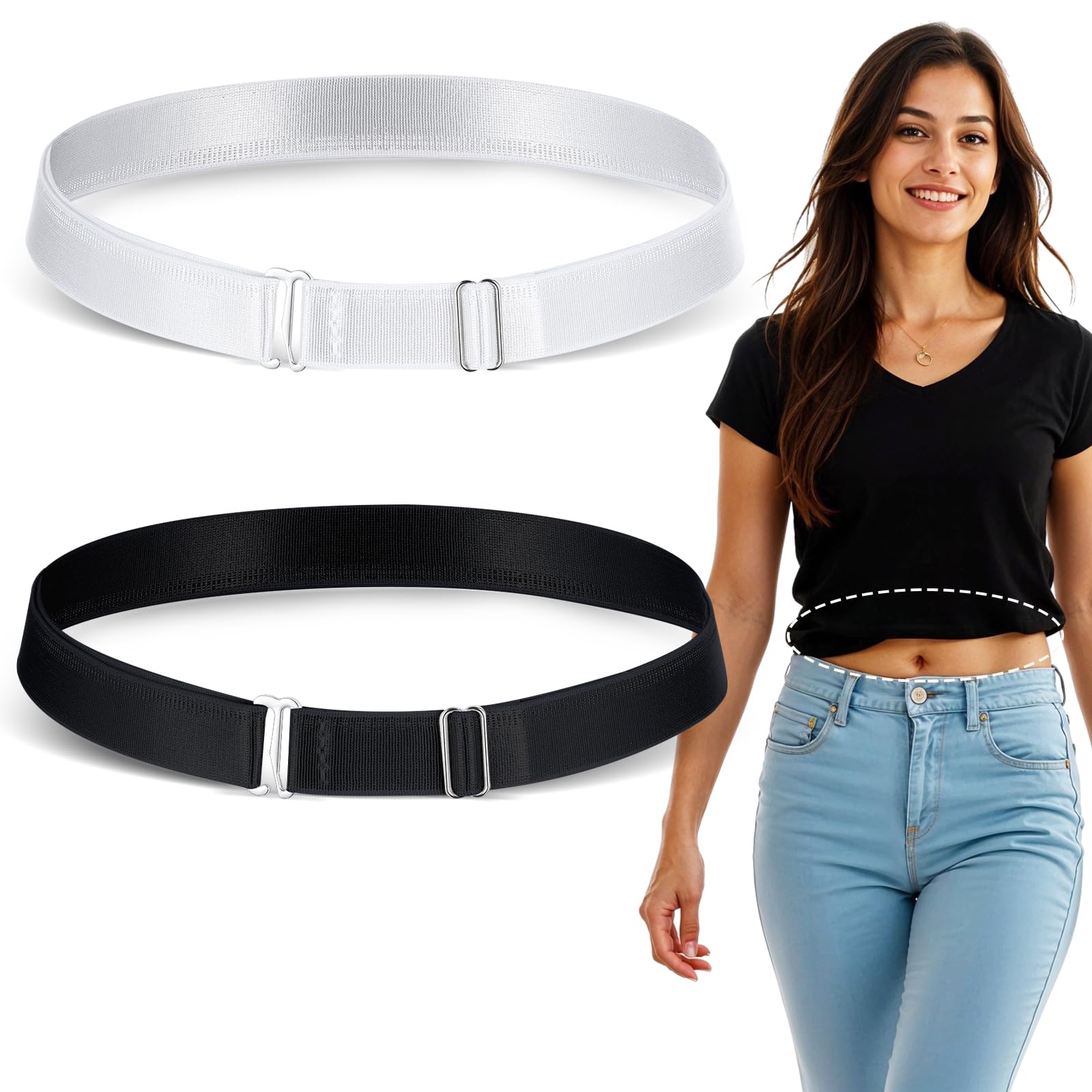 Produktbild von 2 Stück Verstellbares Tuck Band, Elastische Top Bands, Shirt Tuck