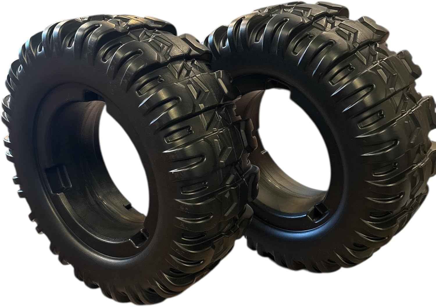 MP Maresh Products Replacement for Power Wheels J4394-2529 Wheel 2-Pack Compatible with Jeep Hurricane & Ford F-150 Raptor Ride-On Toys – Front or Rear Tires – Black Plastic 12V Ride-On Wheels