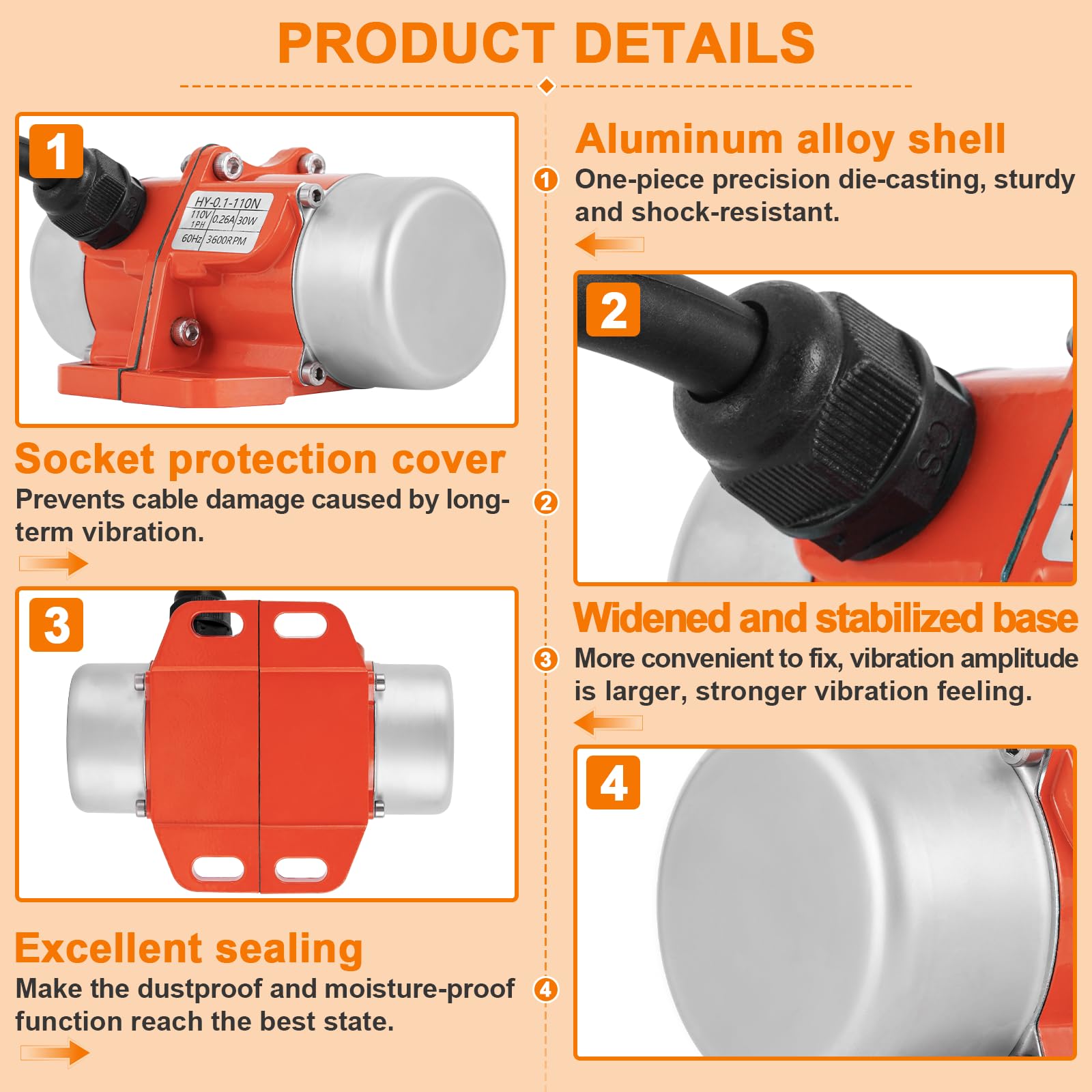 JIAWANSHUN 30W Concrete Vibrator - Powerful & Durable -3