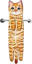 Funny Hand Towels - Cute Cat Decor Hanging Washcloths & Face Towels - Super Absorbent Soft - Housewarming, Birthday, Christmas Gifts for Women Cat Lovers - Orange