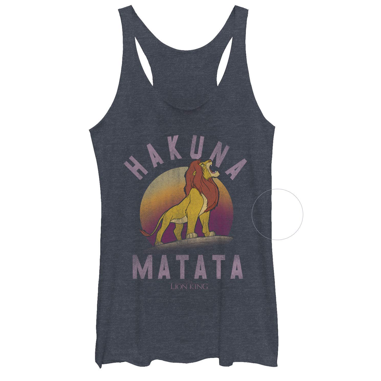 Disney Women's Lion King Hakuna Matata Graphic Tank, Navy Heather, Large