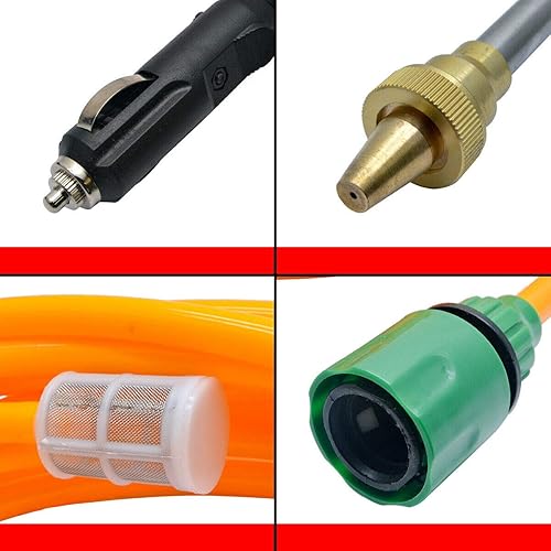 Miniatura 6 de Bomba de energía para lavadora a presión de coche, kit de lavado eléctrico de presión portátil, 12 V, 80 W, bomba de agua, boquilla pulverizadora