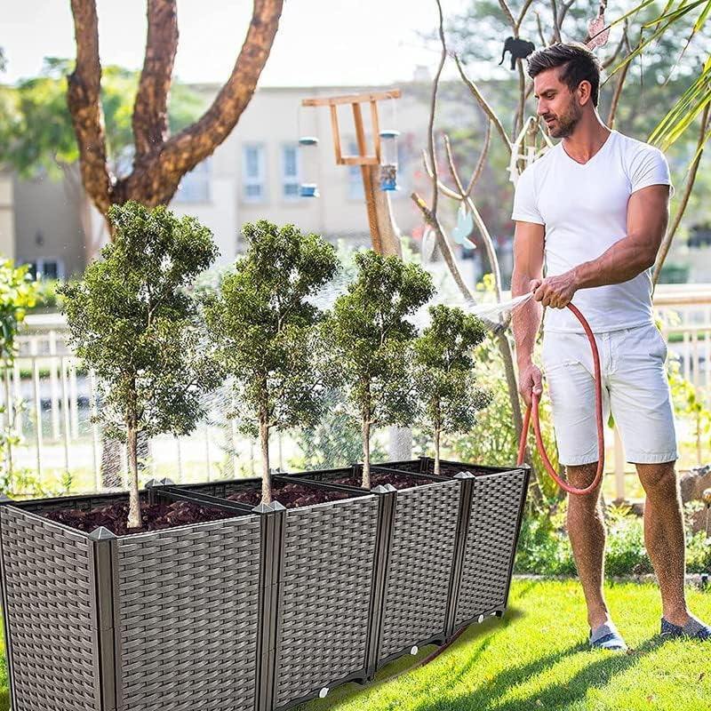 Miniatura 6 de TDDSS Macetas para plantas al aire libre, cama de jardín elevada, macetero grande, cajas de jardín elevadas, macetas perfectas para jardín, patio,
