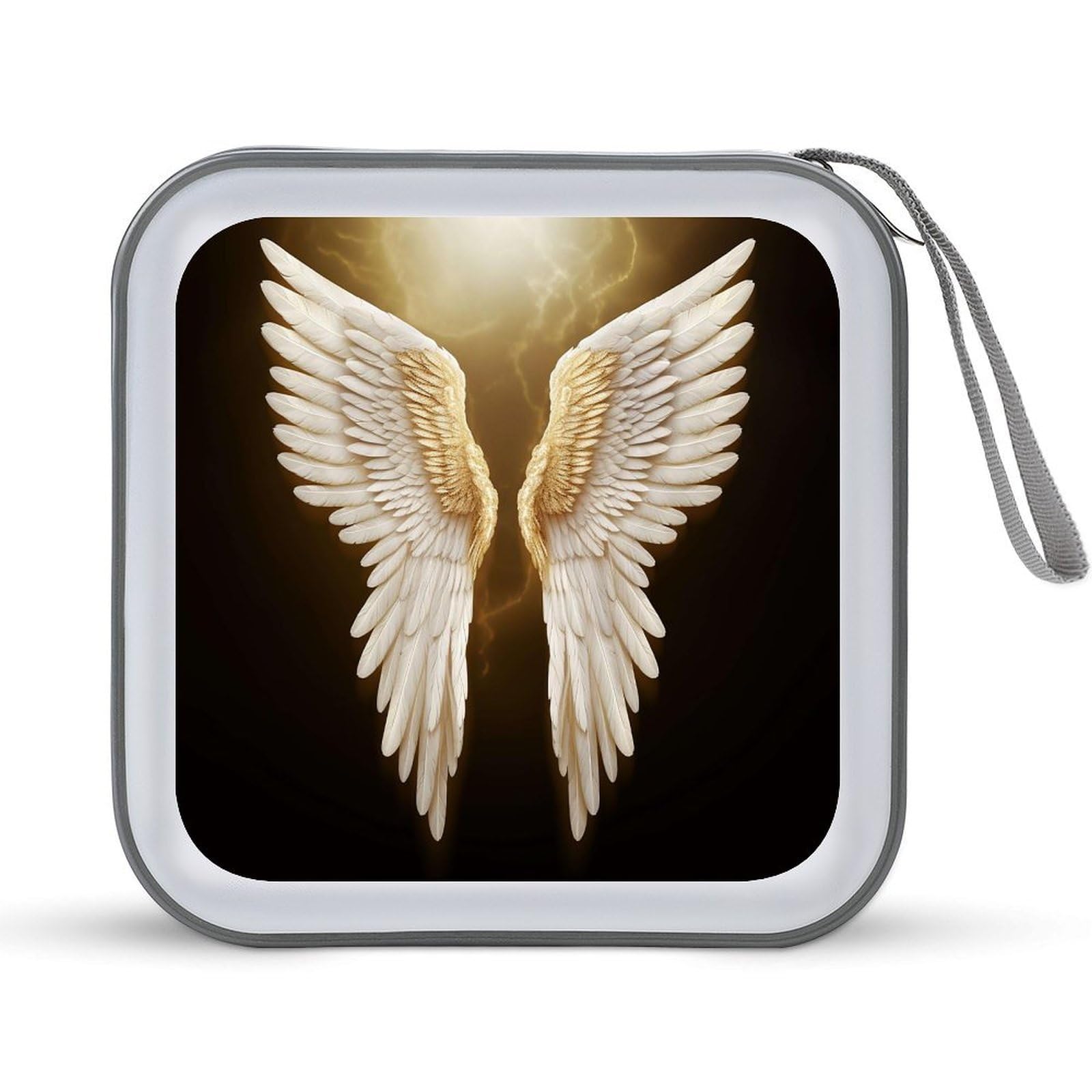 VstaDank Angel Wing CD Case DVD Holder Storage Portable Portable Portable Binder Holder Wallet Large Storage Disc Wallet Bag Hard Plastic DVD Disc Case Large Media Binder 40 Capacity