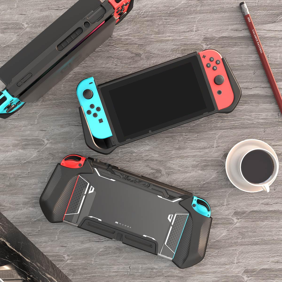 Mumba Funda para Nintendo Switch Cubierta Protectora de Agarre de TPU Accesorio [Serie Blade] Compatible con Consola Nintendo Switch y Controlador Joy-con