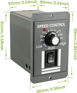 DC 12-60V Motor Speed Controller 20A Adjustable PWM Controller Switch Forward/Reverse Electric Motor Speed Regulator Suitable for DC Brush Motor