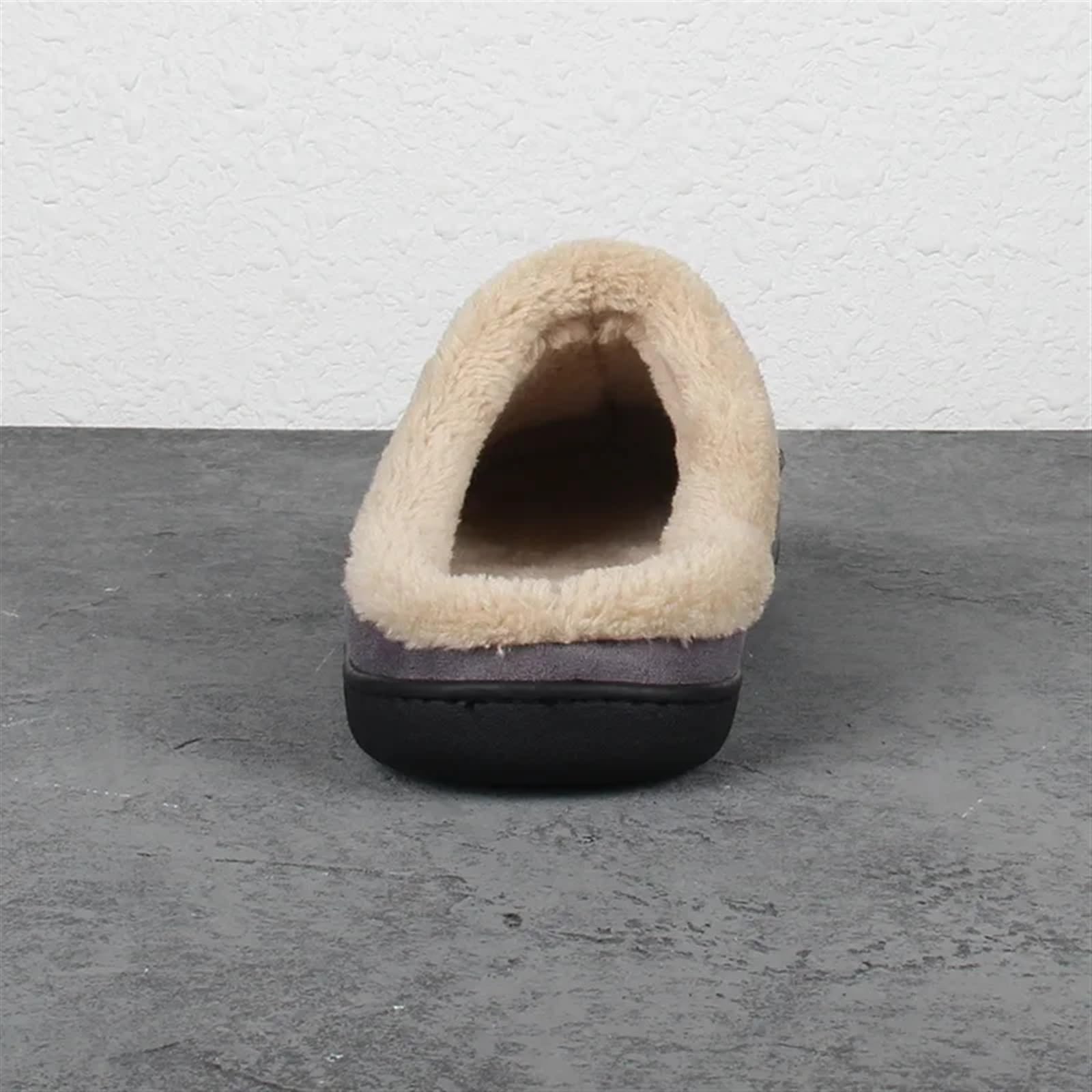 Pantofole da uomo in cotone Pantofole da uomo Home Winter Indoor Peluche Scarpe calde casa in pelle impermeabile con fondo spesso in cotone