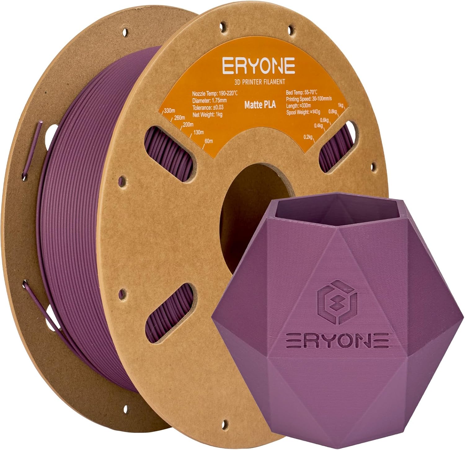 ERYONE Matte PLA Filament for 3D Printer, Filament 1.75mm +/- 0.03mm, 1kg (2.2LBS)/Spool, Fig