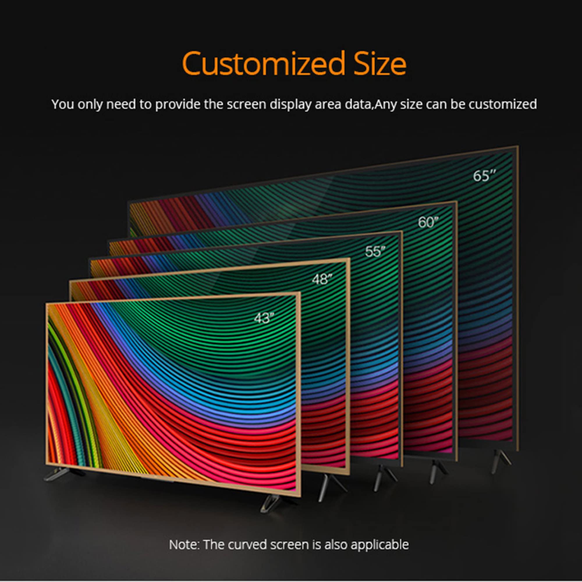 CUNIO Anti Glare TV Bildschirm Folie, TV Glare 43-65inch Indoor Mattierte Staubdichte Filter Anti-Kratz Folie, Anti-Strahlung Rate Bis Zu 90%, Schutz Der Augen Keine Blasen / 65in1440x809mm