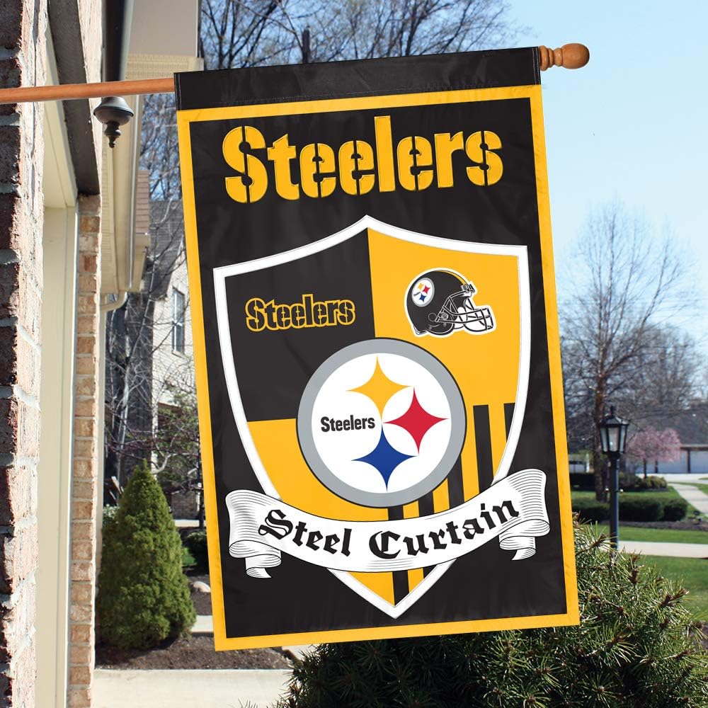 NFL Pittsburgh Steelers Team Shield Banner, 24 x 36-inches : Sports & Outdoors