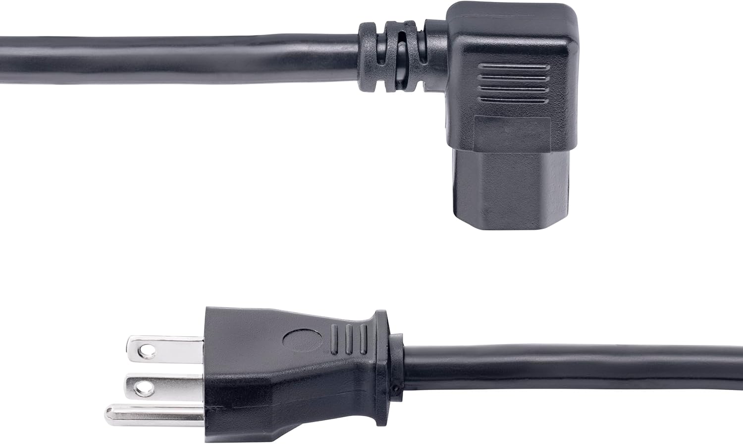 StarTech.com 8ft (2.4m) Heavy Duty Power Cord, NEMA 5-15P to Right Angle C15, 15A 125V, 14AWG, AC Power Cable, UL Listed, TAA