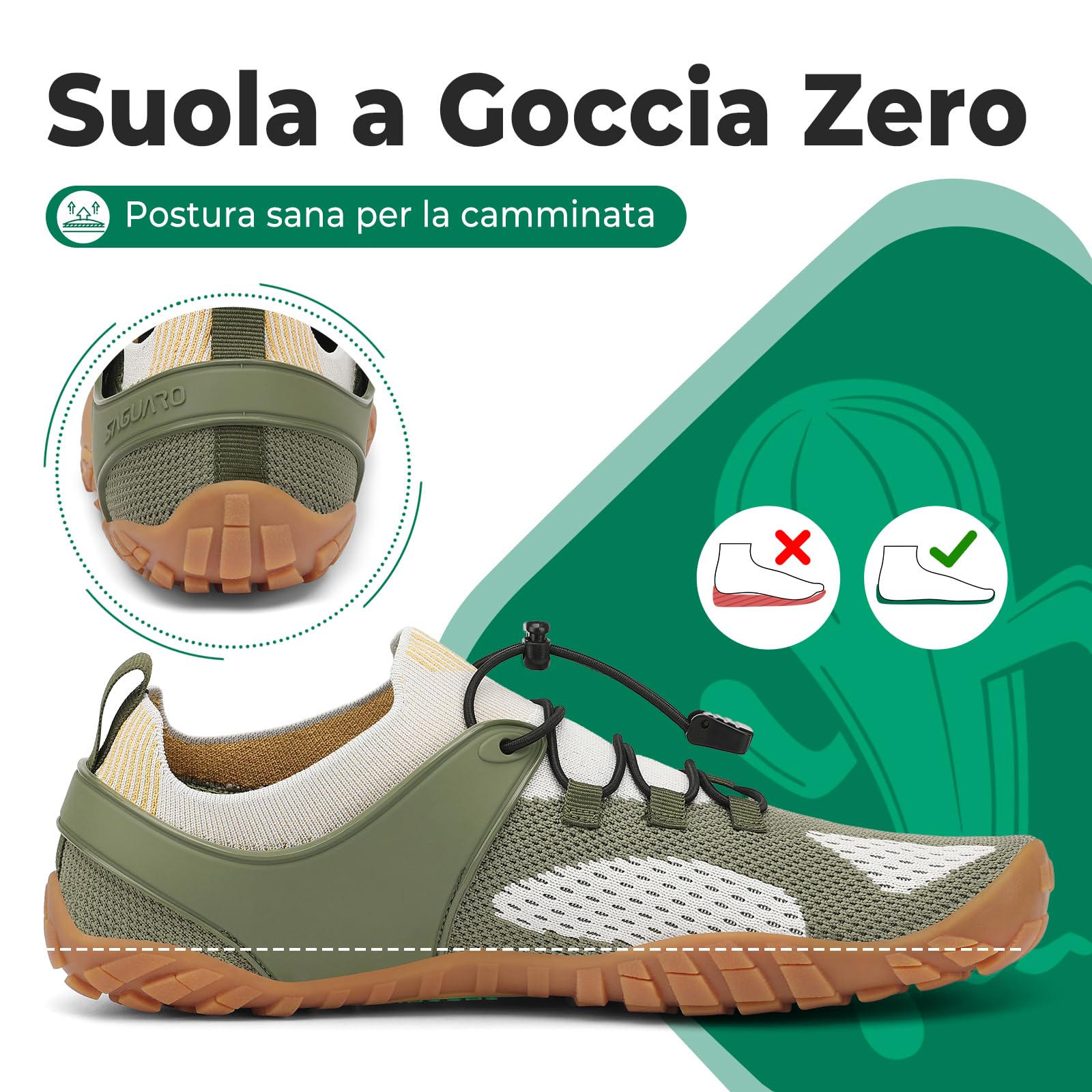 SAGUARO Barefoot Shoes Uomo Donna Scarpe Minimaliste Gr.36-48