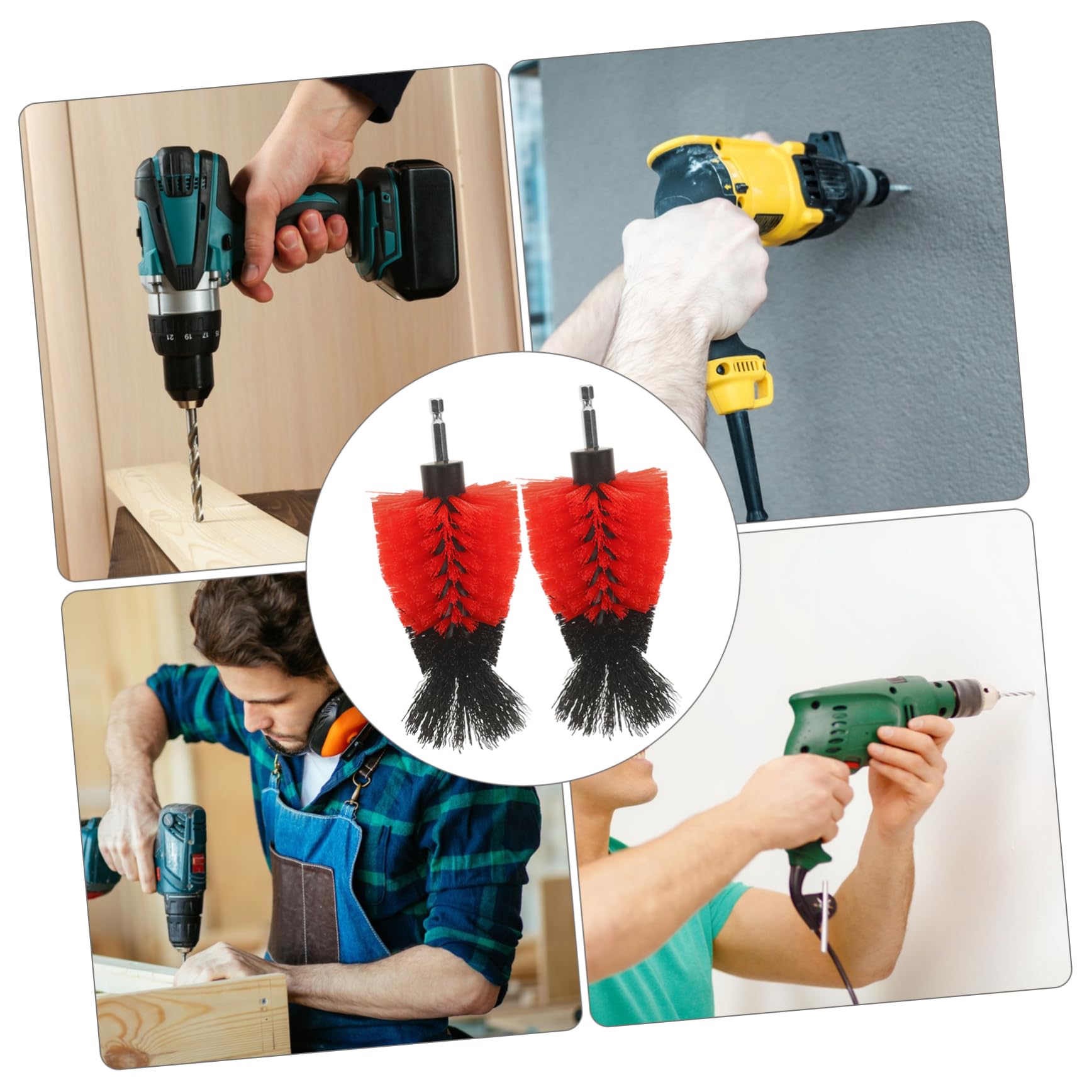 Beaupretty 10piezas Cepillos De Limpieza para Taladro Accesorios De Cepillo De Perforadora De Fregado para Limpiar Coches Cocinas Azulejos y Bañeras