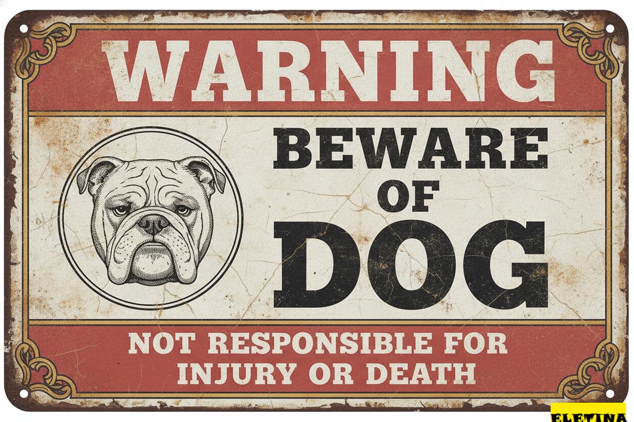Tin Sign for Man Cave Beware Of Dog Labrador Metal Warning Beware Of Dog S Fence Outdoor Farm Garden Gate Home Yard Decor 8x12in Private Property Decorative