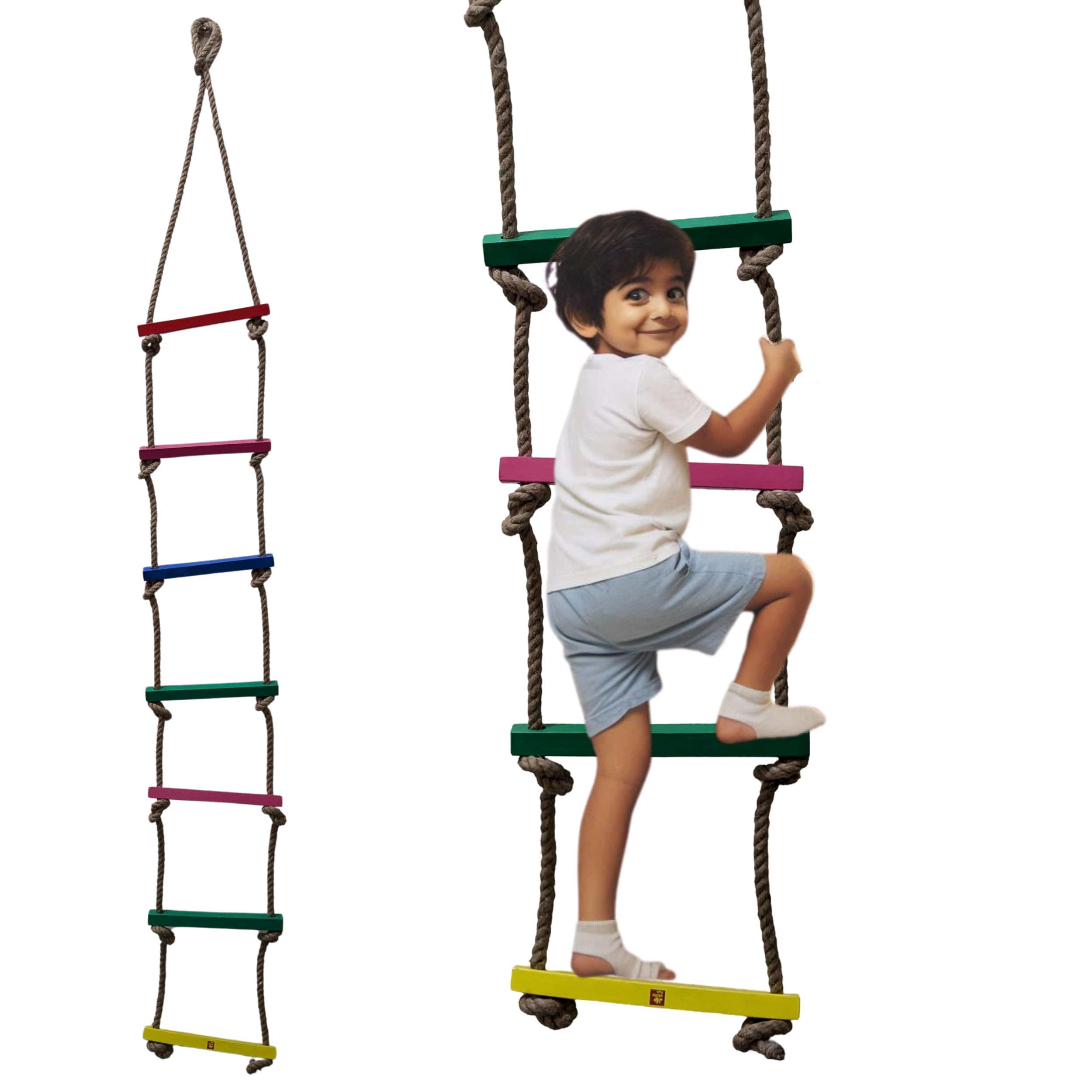 Skillofun Wooden Rope Ladder (7 String)(comes with square or spherical rod)-image-28