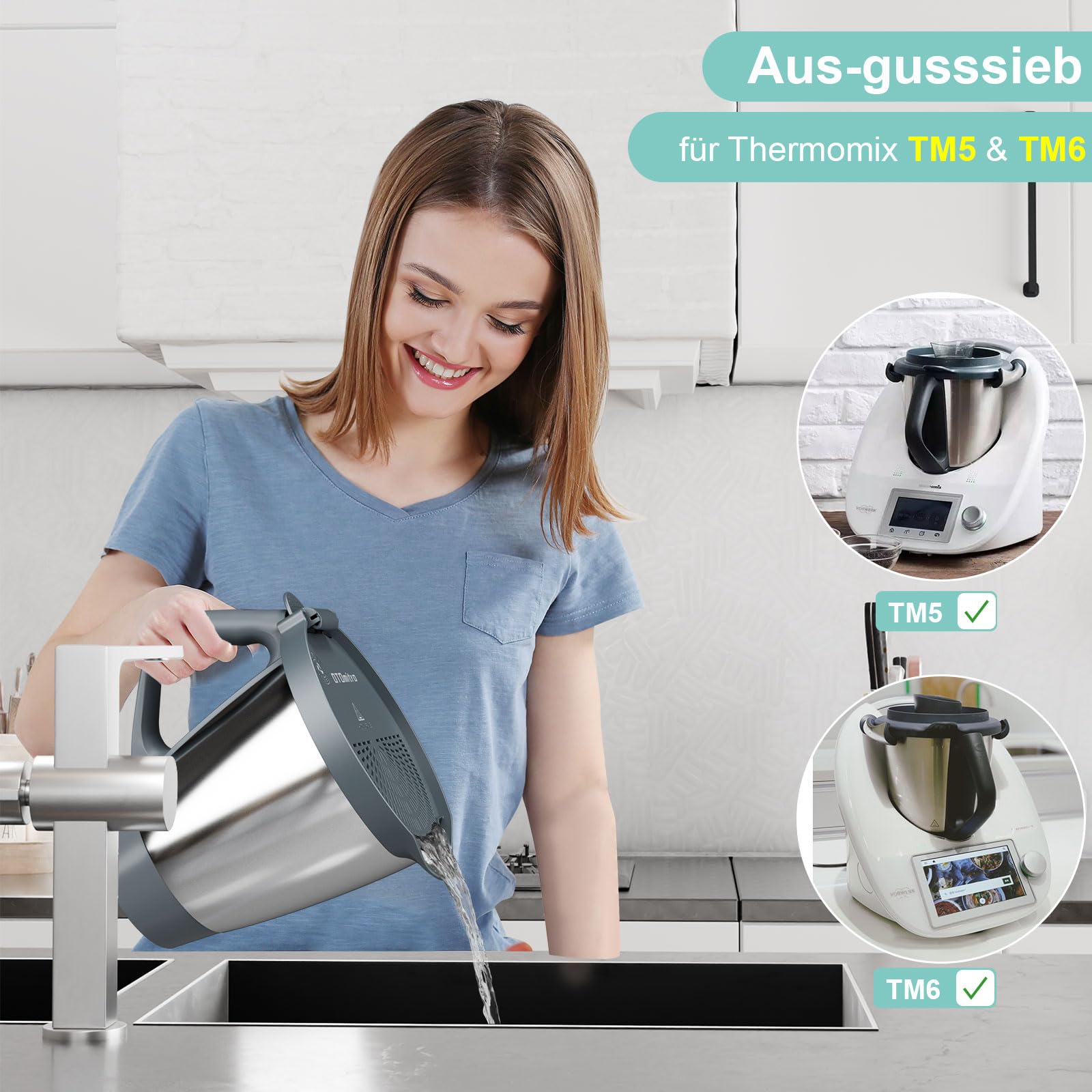 Preisvergleich für Ausgieß-Sieb-Filter für Thermomix TM6 TM5 BPA-frei