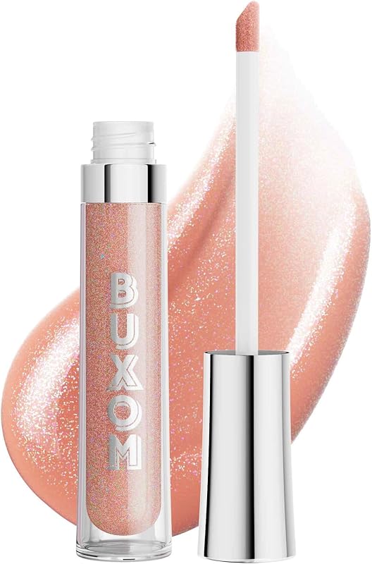 Esmalte de labios Buxom Full-On, brillo de labios teñido, péptidos y vitamina E, brillo de labios de alto brillo, nutre, hidrata y suaviza los labios, vegano