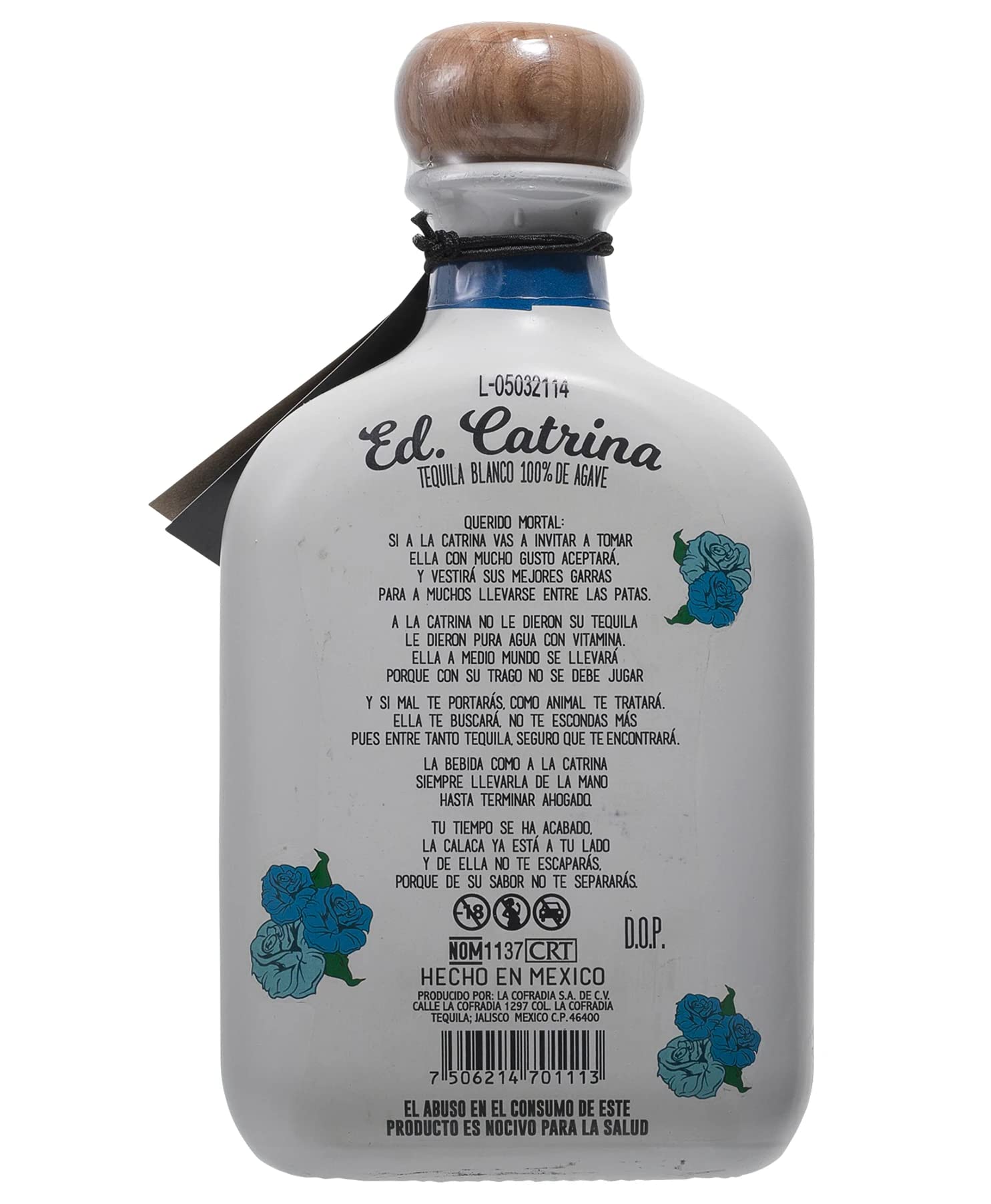 La Cofradia Catrina Bianco Agave Tequila - 700 ml