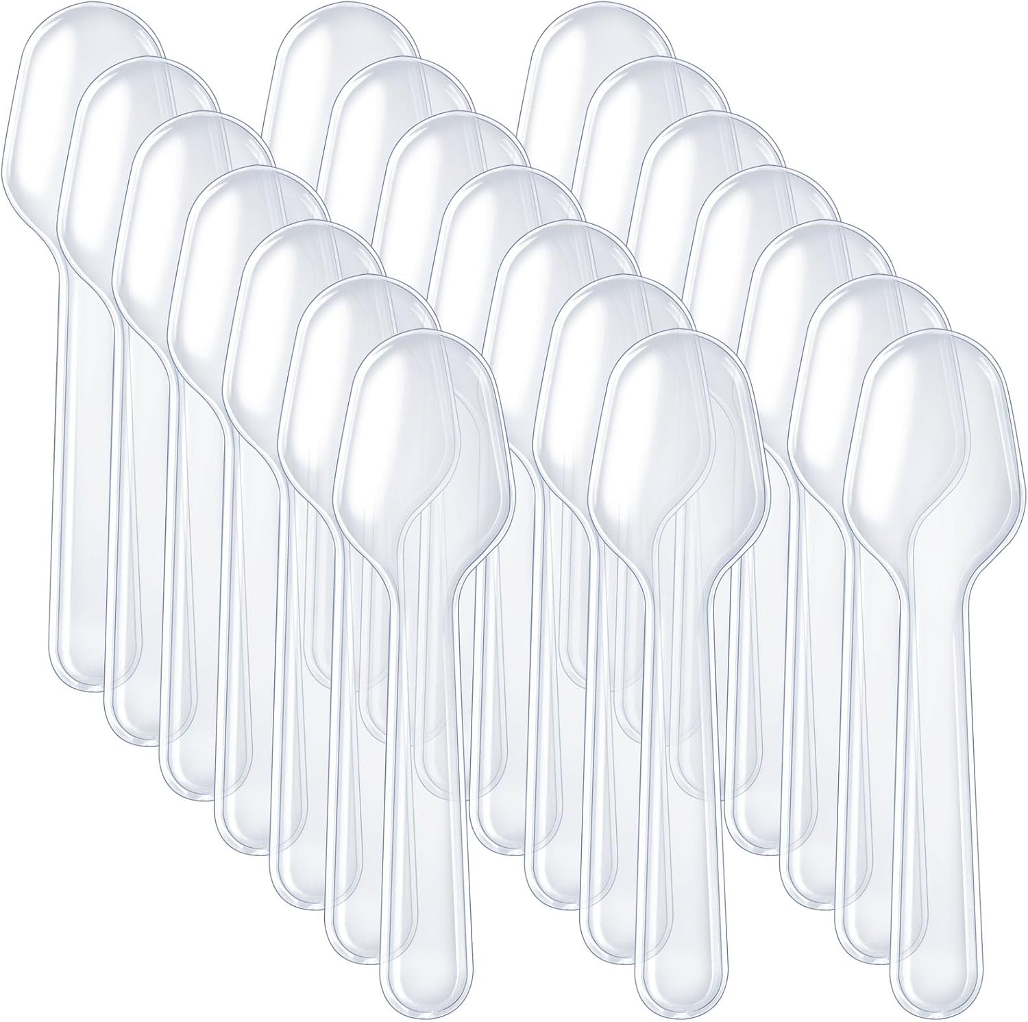 Amazon.com: CZWESTC 500 Pcs Disposable Clear Plastic Mini Spoons ...