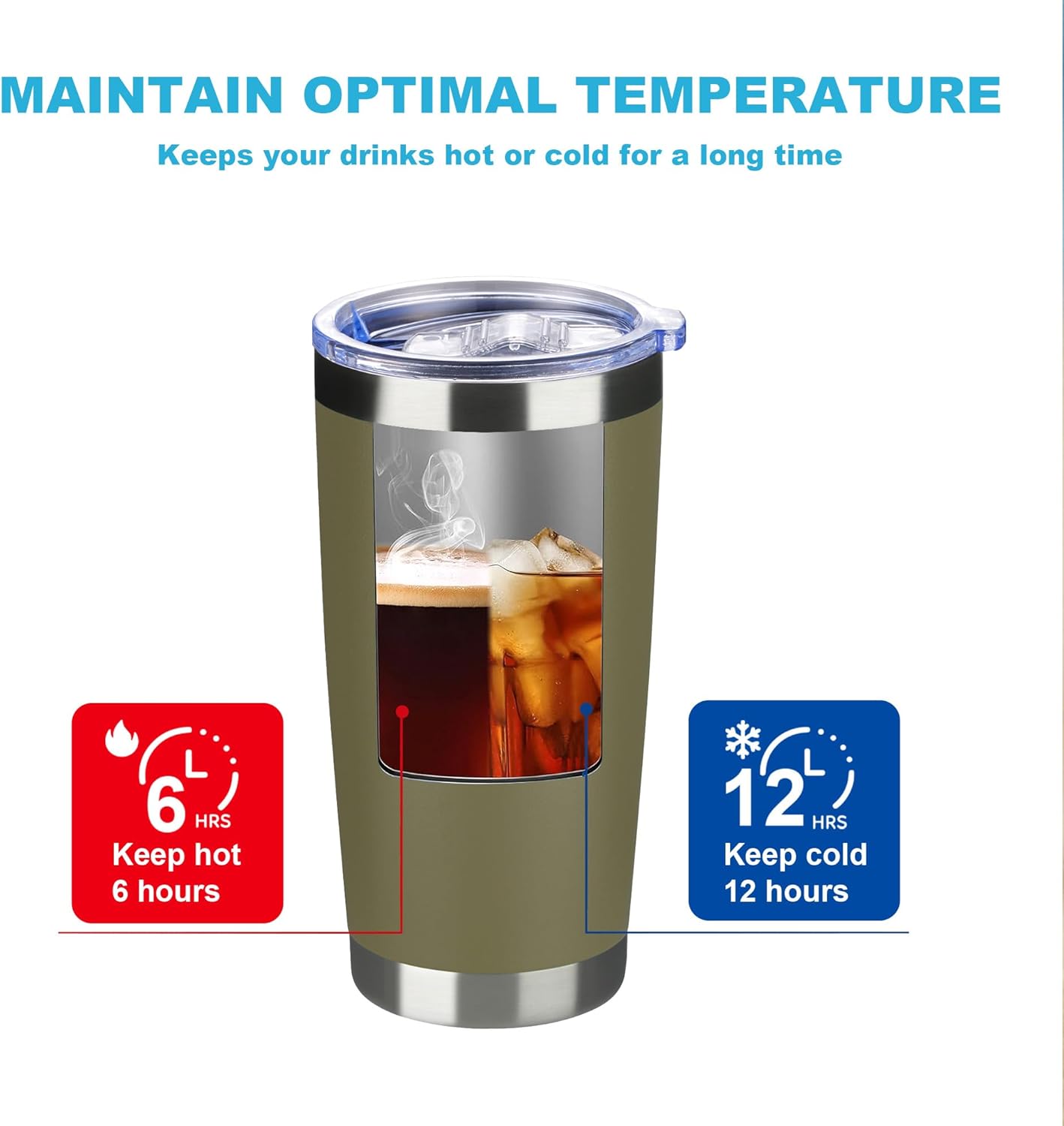 Personalized Custom Print in USA Tumbler 10Pcs 20oz Stainless Steel Double Wall Coffee Cup with Lid & Straw Insulated Tumbler with Colorful Text Logo Photo - Image 4