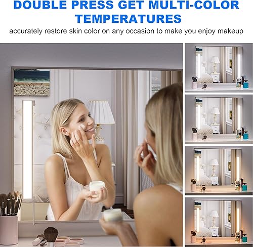 Miniatura 5 de MY BEAUTY LIGHT Luces LED de tocador de ángulo ajustable para espejo, luces LED de maquillaje regulables brillantes y de temperatura de color