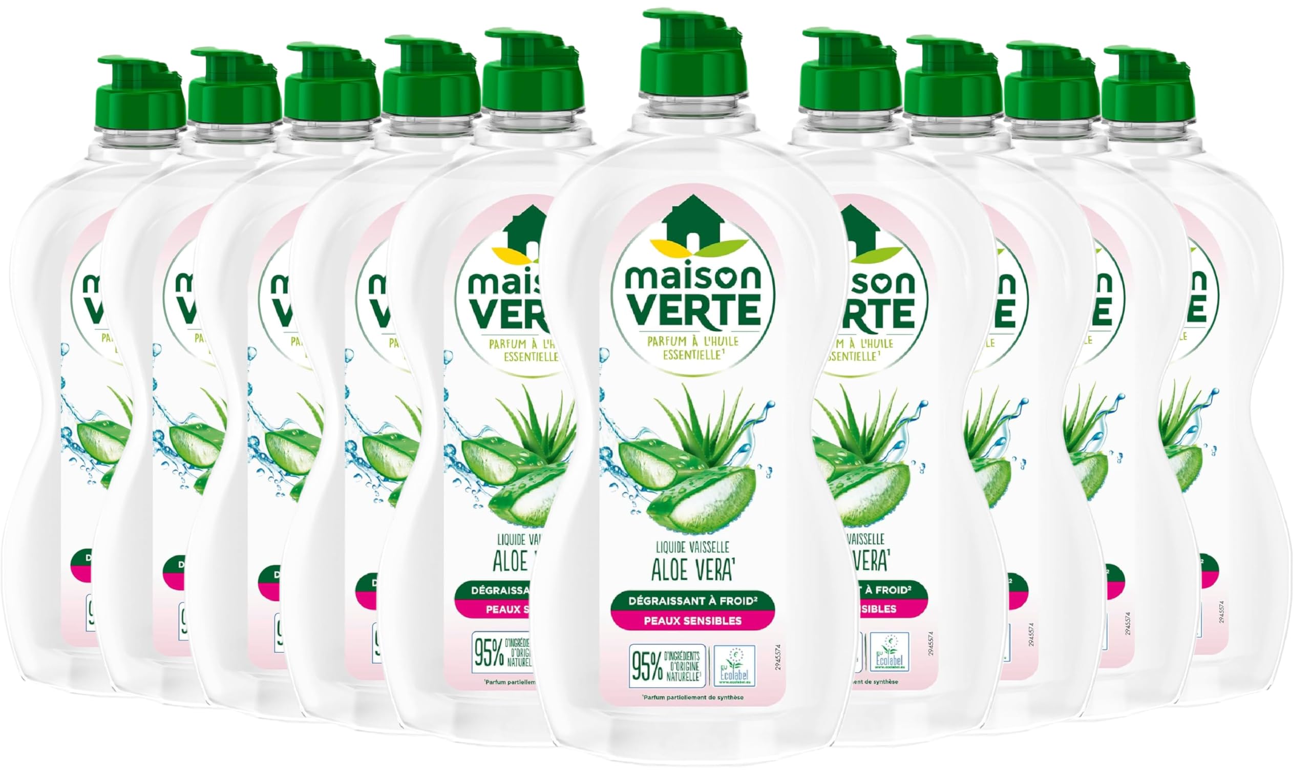 Maison Verte - Lot de 10 liquides vaisselle - Aloe vera