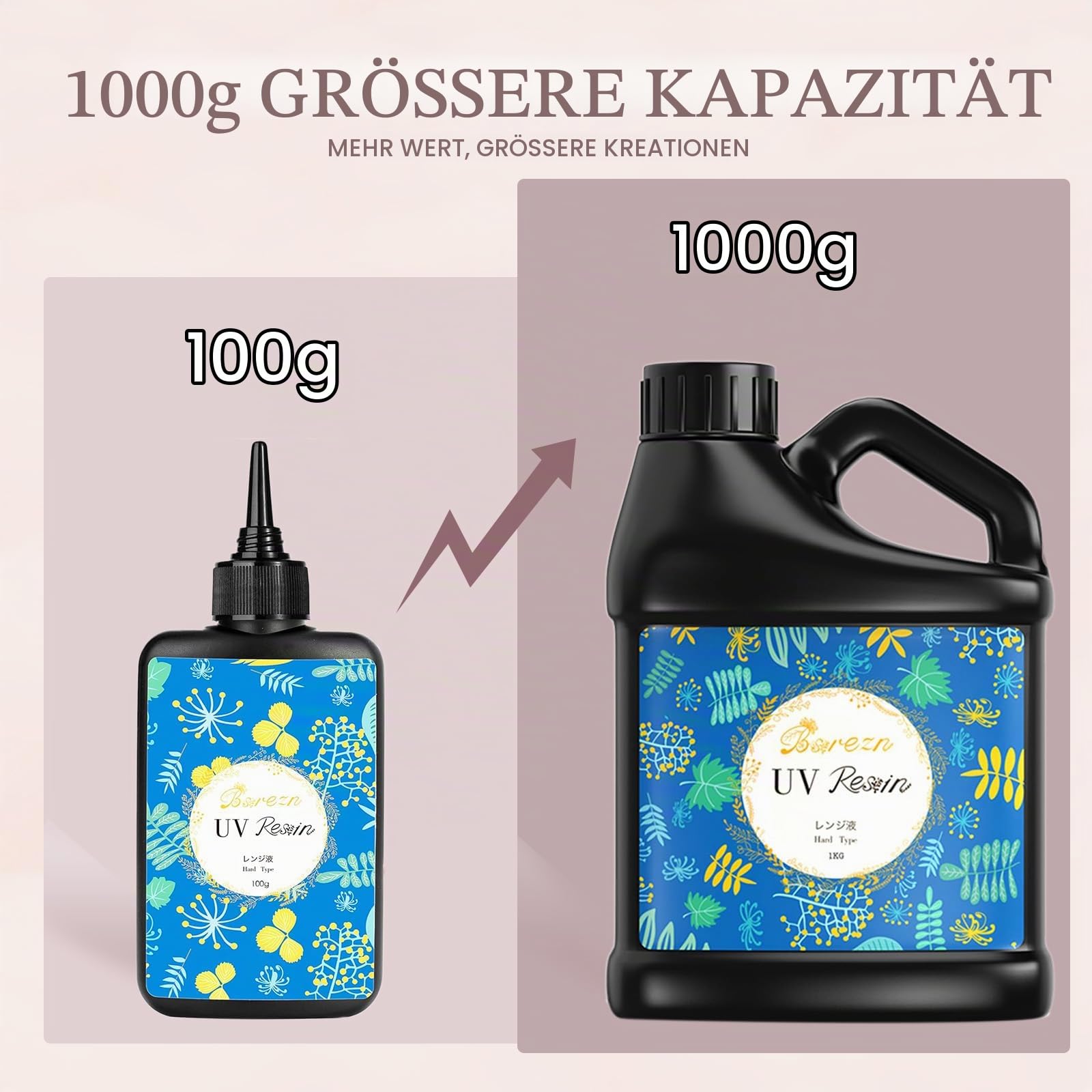 Bsrezn 1000g Großpackung UV Resin Set, UV Harz Hart für Schmuck Making