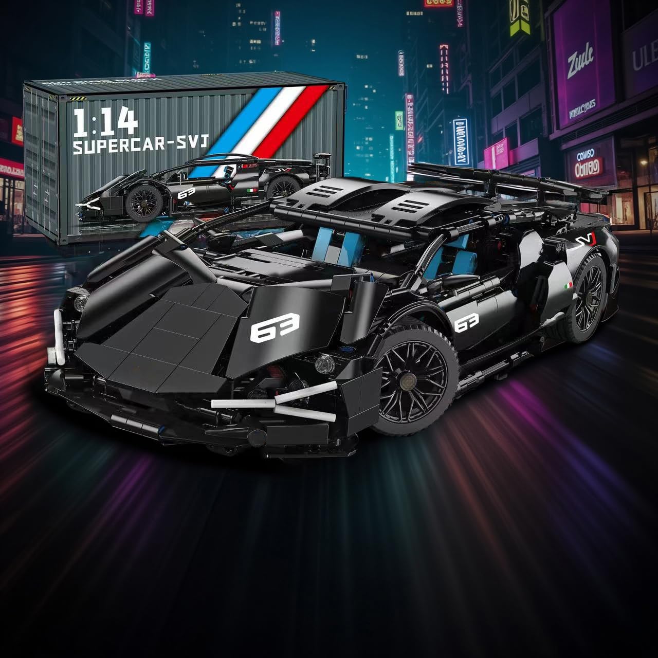 Sportwagen Baukasten 1:14 - 1148 Teile Supercar Mit Beweglichen Türen