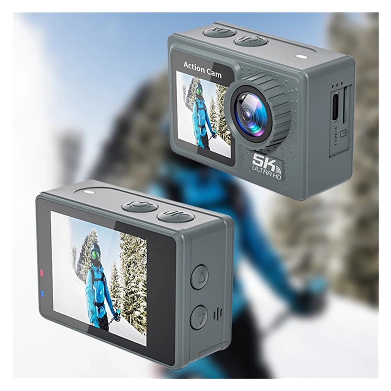 5K 4K 60FPS Action Camera Anti Shake WiFi Sport DV Cam Doppio Schermo Telecamera da Ciclismo Esterna 170 ° Grandangolare con Telecomando Alta Risoluzione
