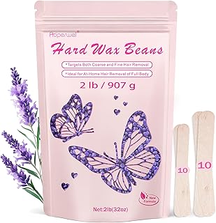 Cuentas de cera de 2 libras con fórmula de cabello grueso, cuentas de cera dura para depilación y piel sensible, granos de cera dura para bikini, brasileño, piernas, axilas, pecho, cera de