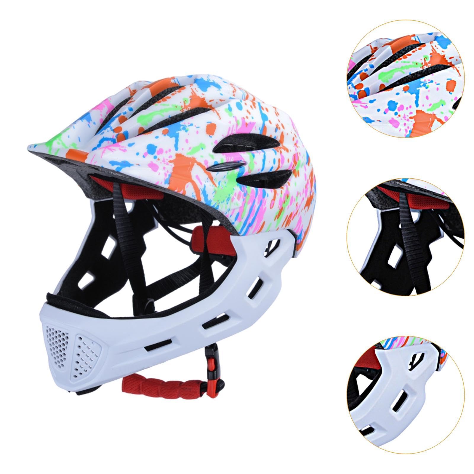 Casque de Vélo pour Enfants, Casque de Vélo Intégral Tendance, Casque de Cyclisme pour Garçons et Filles, équitation, Blanc