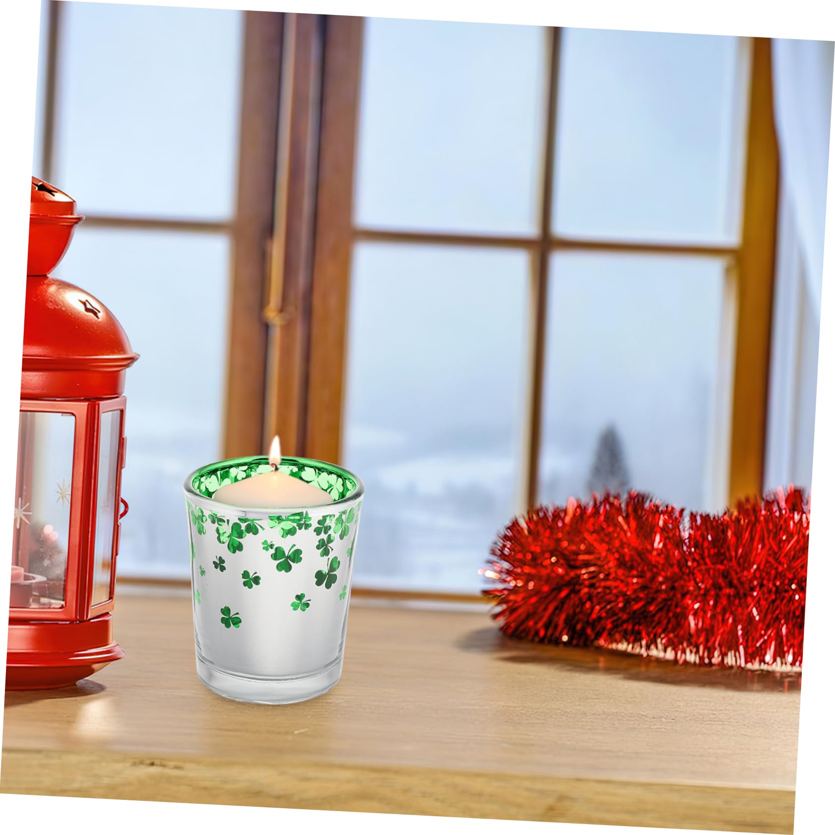 MAGICLULU Candelabro De Vidrio Verde Diseño De para Decorar Centros De Mesa Festivos Día De San Patricio y Bodas