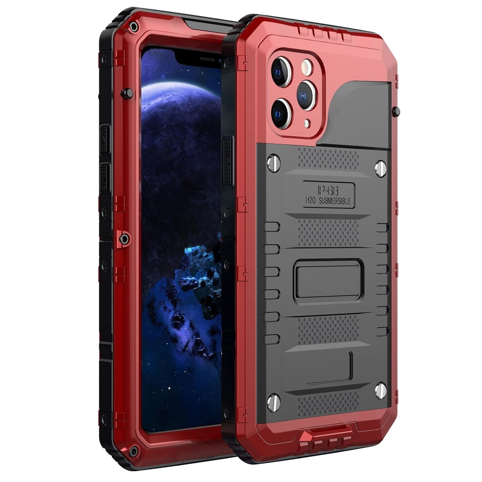 CZKE for iPhone 11 case,Ip68 Waterproof Duty Metal Case with Screen Protector Military Grade Shockproof Full Body Protective Cover Defender Cases (