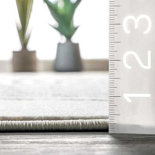 Miniatura 2 de nuLOOM Bevin - Alfombra de área con flecos de cielo abstracto, 6 pies 7 pulgadas x 10 pies 2 pulgadas, beige