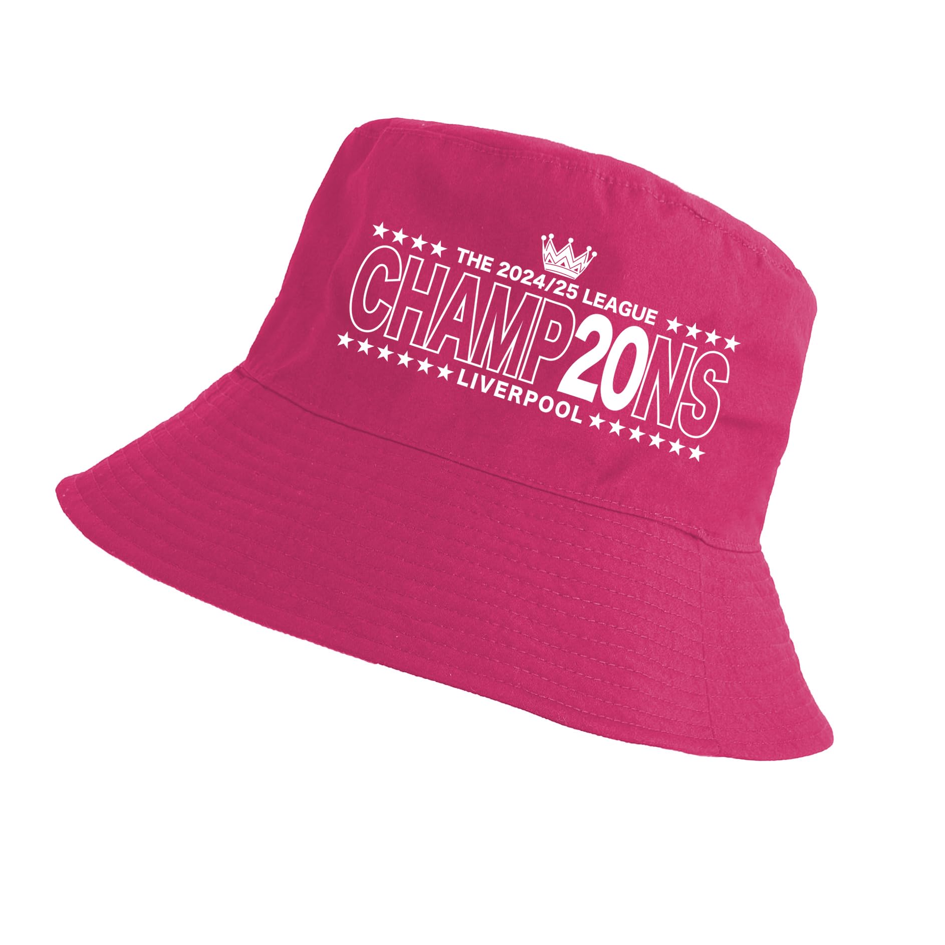 Partisan Unisex Pink Liverpool Champions Bucket Hat 20 Times 2024-2025 Red Or - Adult Size (Uk, Alpha, One Size, )