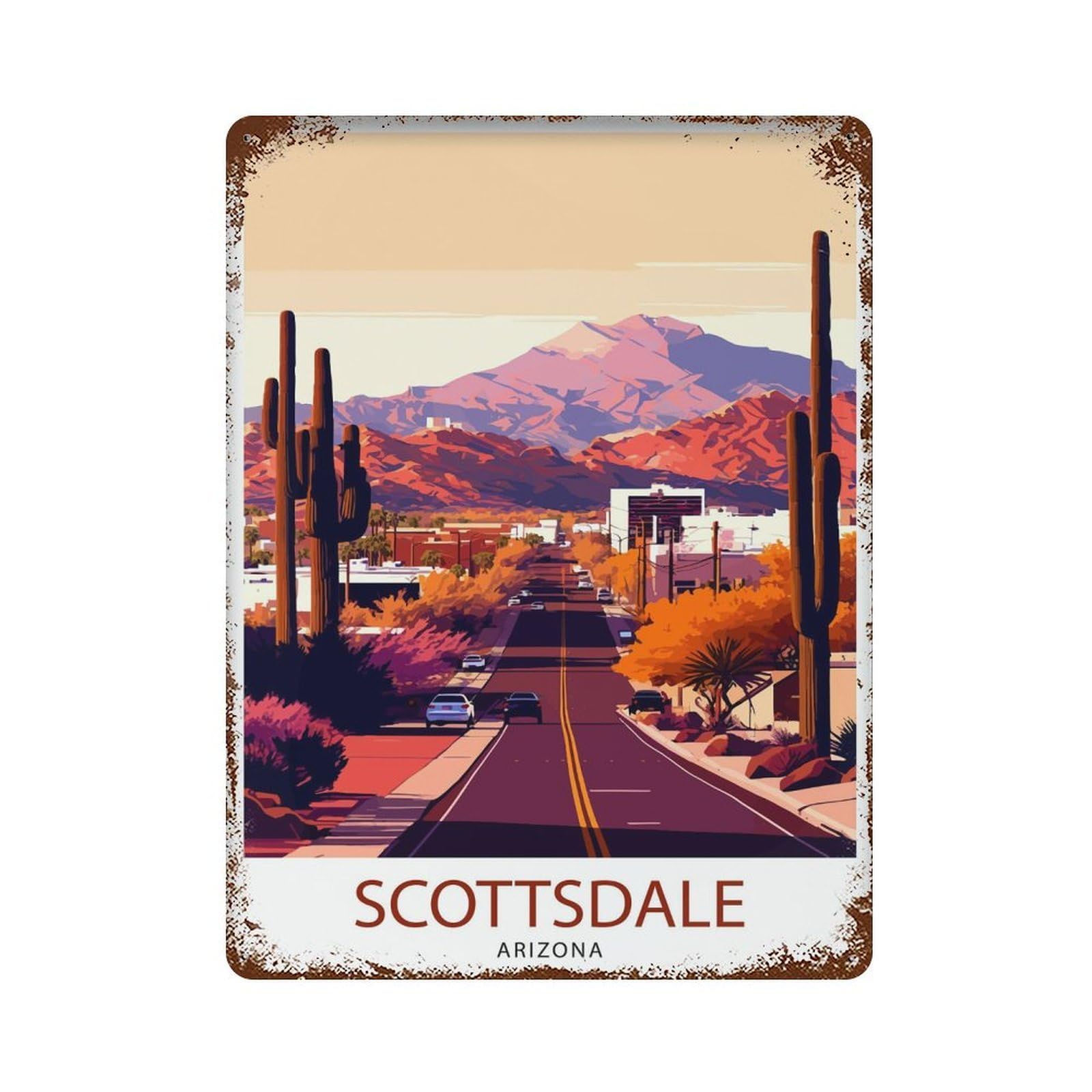 xiaoxiaoshen Scottsdale Arizona Travel Desert Southwest Ar_5_3 Wall Decor Art Metal Tin Poster Modern Home Decor Art Home Bar Shop Decorations Vintage Sign 40x30cm