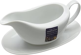 Price & Kensington Simplicity Gravy Boat and Saucer 230 ml White Porcelain