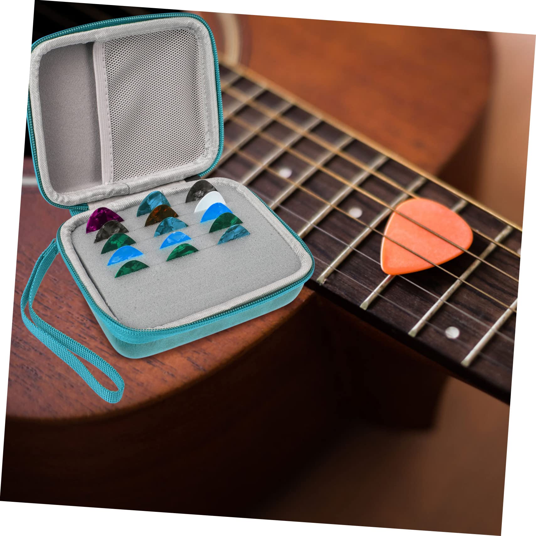 HEMOTON 3sätze Gitarren-plektren Mit Aufbewahrungstasche Praktische Gitarrenzubehör Verschiedenen Farben Ergonomisches Design Für Optimalen Für Anfänger Und Fortgeschrittene