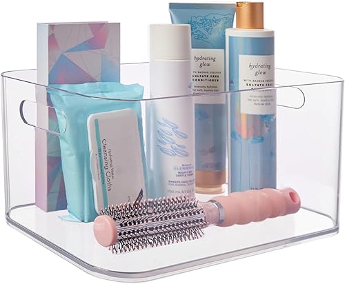 Miniatura 8 de STORi Bliss - Organizador de plástico transparente con compartimento abierto de 12 x 8 pulgadas, contenedor rectangular para maquillaje y tocador,