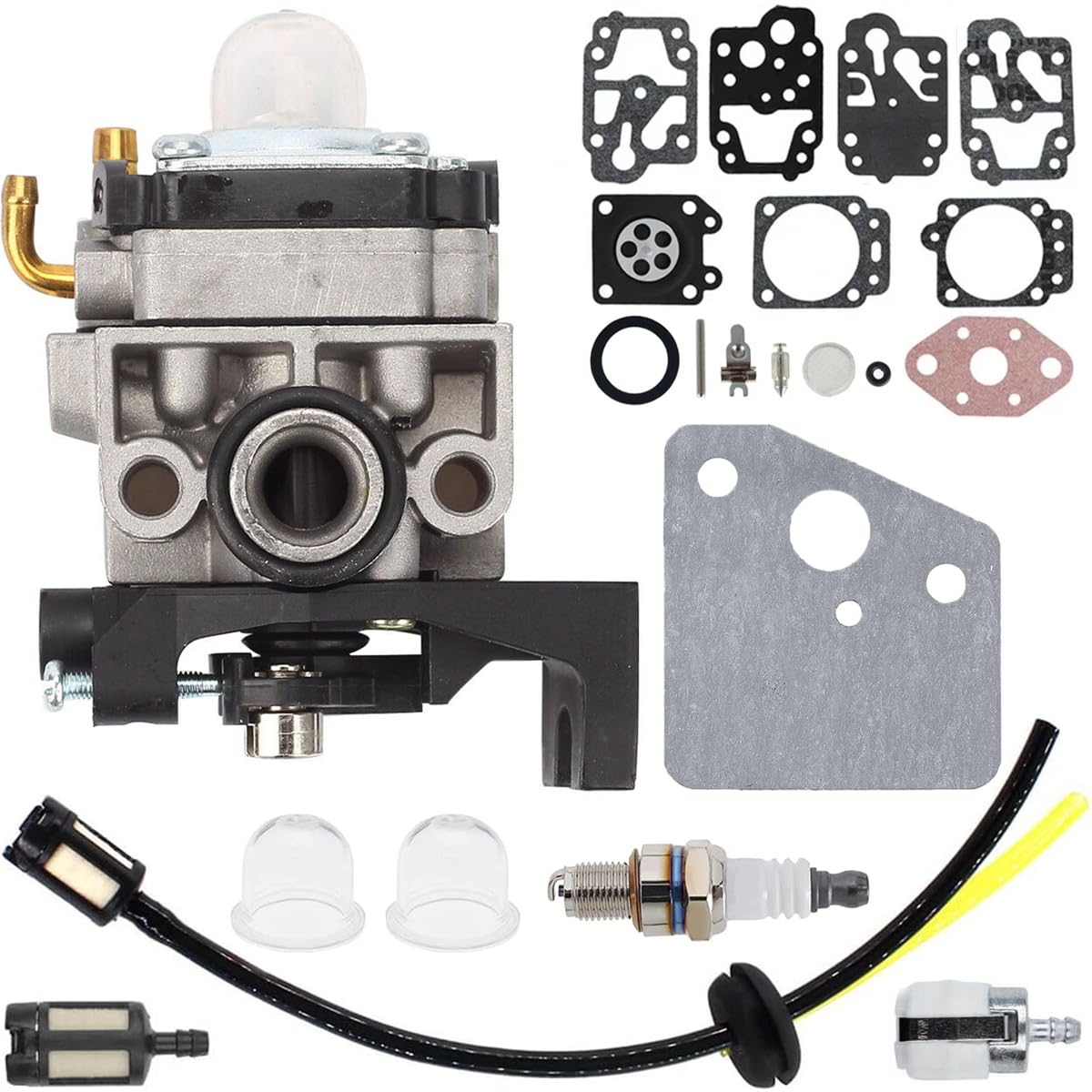 ZAMDOECarburetor for Honda GX25 GX25N GX25NT GX35 FG110 HHT25 HHT35 Trimmers 4 Cycle Small Engine Replace WYB-16C 16100-Z0H-825 Carburetor + Gasket + Spark Plug + Fuel Filter + Primer Bulb