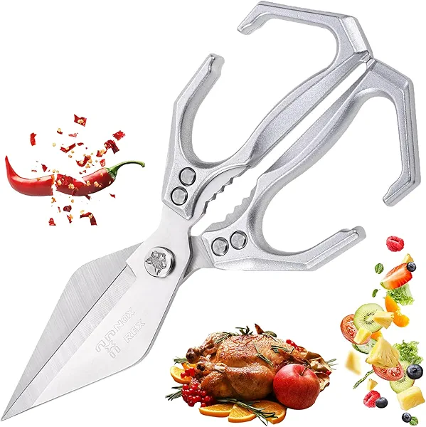 Kitchen Shears,Multifunctional Heavy-Duty Kitchen Shears,Japanese High-Carbon Steel Culinary Shears for Chicken, Meat, Seafood, Bone Cutting(Silver)