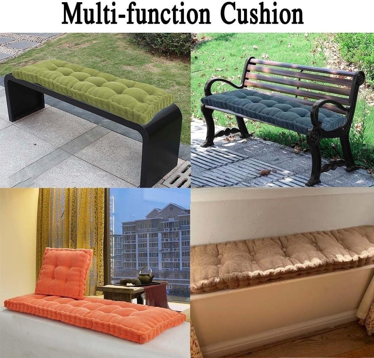 Outdoor Garden Bench Cushion 2/3 Seater Chair Pad Swing Seat Mat f