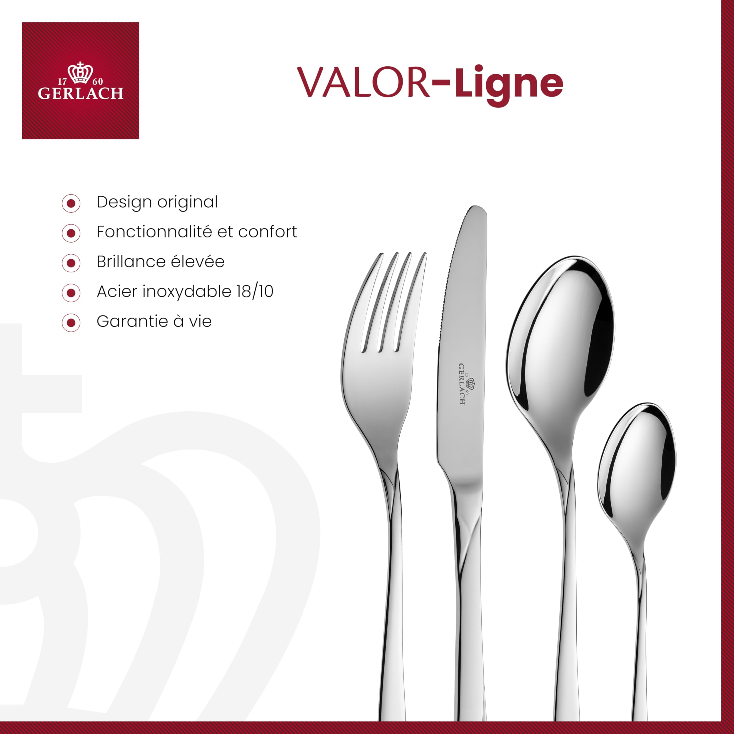 Gerlach | Un ensemble de couverts dans une boîte de 24 pcs - Valor | 18/10 Steel
