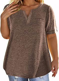 Camiseta de mujer con cuello en V, elegante, informal, para uso diario, oficina