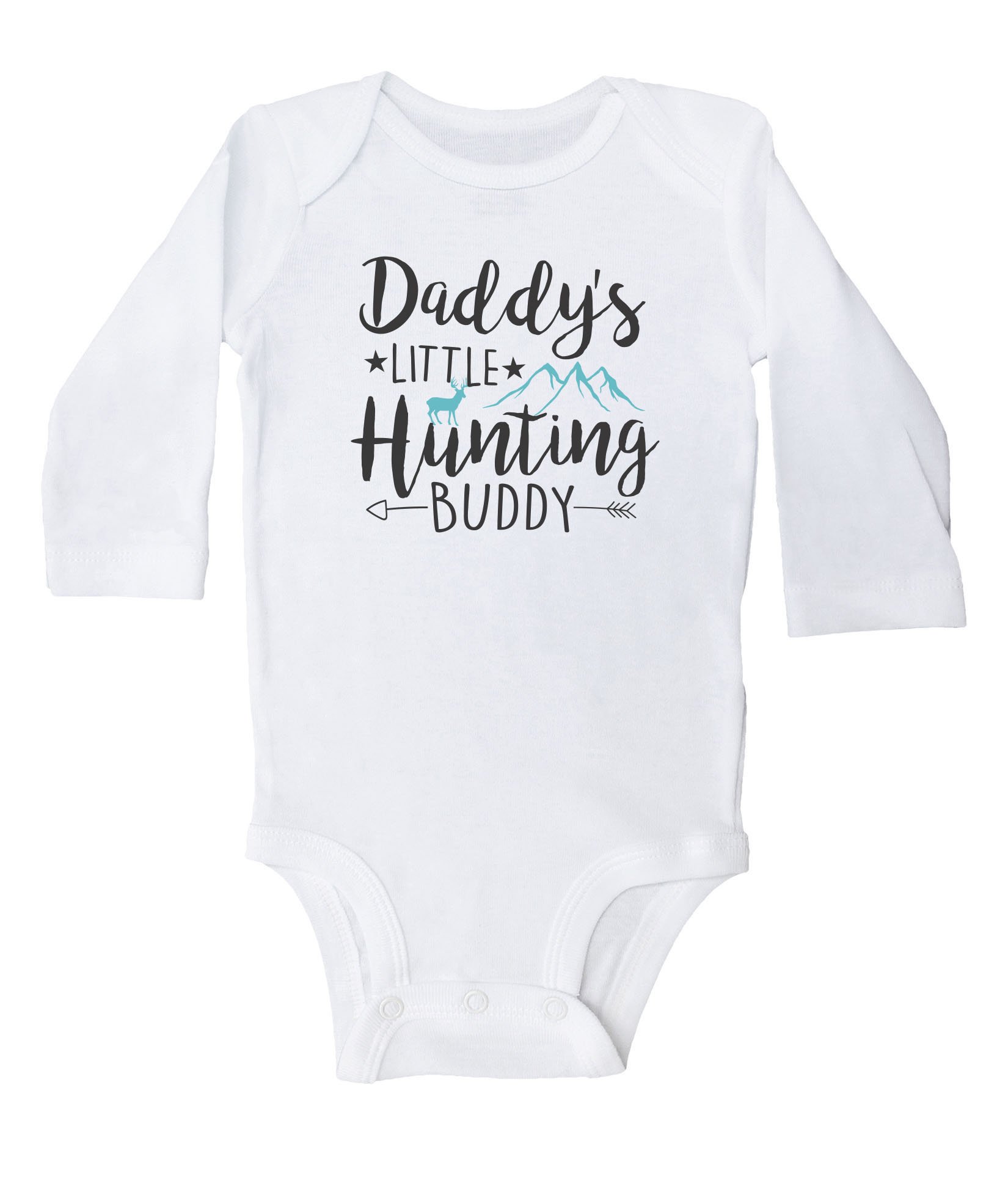 BaffleBaffle Daddy's Little Hunting Buddy Onesie/Grey/White/SS/Long Sleeve