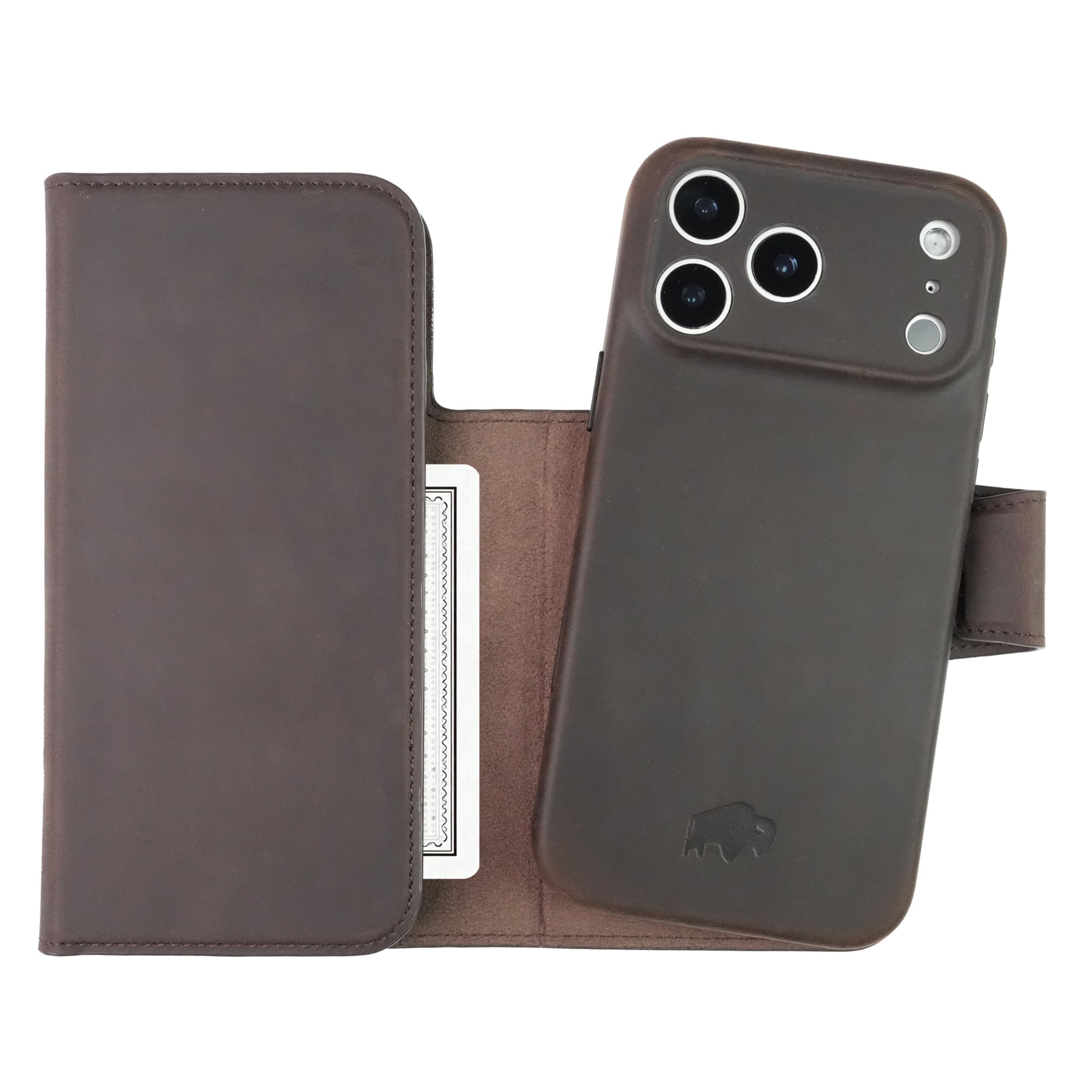 Photo 1 of BLACKBROOK Tri-fold Wallet Case for iPhone 17 Pro Max – Tudor Wallet and Case Set, Designed for MagSafe and Wireless Charging, RFID Shield – Full Grain Leather, 8 Card Slots & 2 Cash Pockets