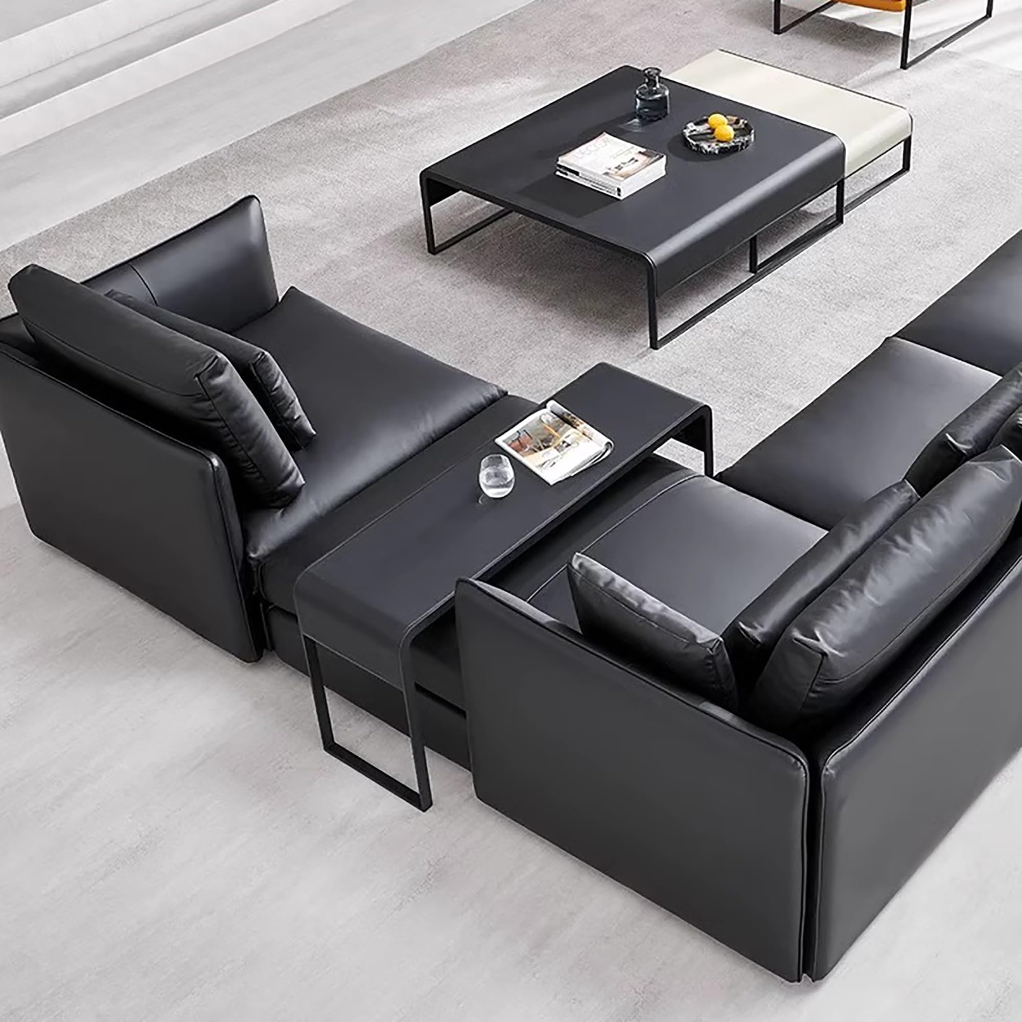 2人掛けソファー ブラック 幅138cm 高さ85cm 奥行90cm